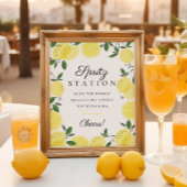 Lemon Yellow Citrus Aperol Spritz Station Sign Poster