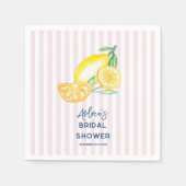 Lemon Yellow Citrus Bridal Shower Serviette (Vorderseite)
