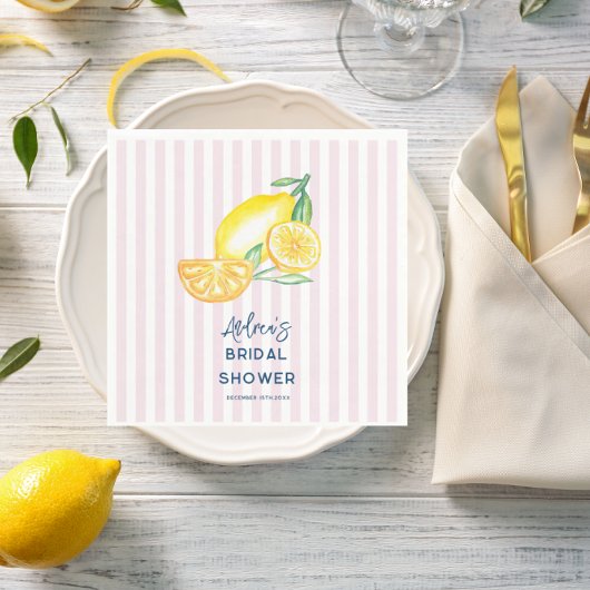 Lemon Yellow Citrus Bridal Shower  Serviette