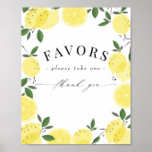 Lemon Yellow Citrus Duwer Favoriten Zeichen Poster (Vorne)