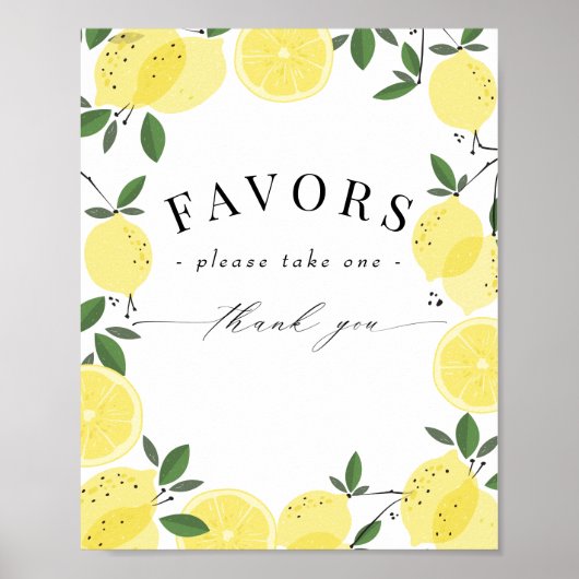 Lemon Yellow Citrus Duwer Favoriten Zeichen Poster (Vorne)