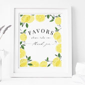 Lemon Yellow Citrus Duwer Favoriten Zeichen Poster