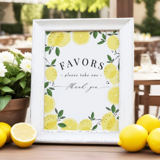 Lemon Yellow Citrus Duwer Favoriten Zeichen Poster