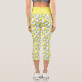 Lemon Yellow Citrus Frucht Botanisches Muster Capri Leggings (Rückseite)