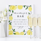 Lemon Yellow Citrus Mimosa Bar Sign Poster