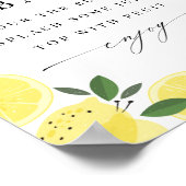 Lemon Yellow Citrus Mimosa Bar Sign Poster (Ecke)