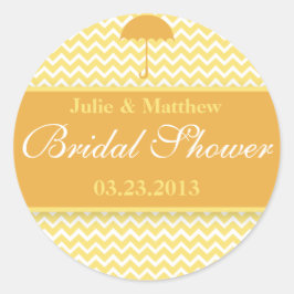 Lemon Yellow Classy Zickzack Brautparty Aufkleber