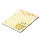 Lemon Yellow Cupcake Sprinkles Baby Brautparty Notizblock (Rotiert)