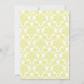 Lemon Yellow Damask Einladungen (Rückseite)