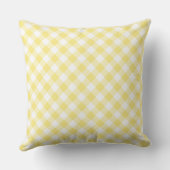 Lemon Yellow Diagonal Karo Gingham Pattern Kissen (Rückseite)