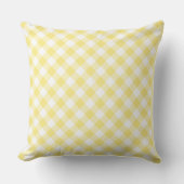 Lemon Yellow Diagonal Karo Gingham Pattern Kissen (Vorderseite)