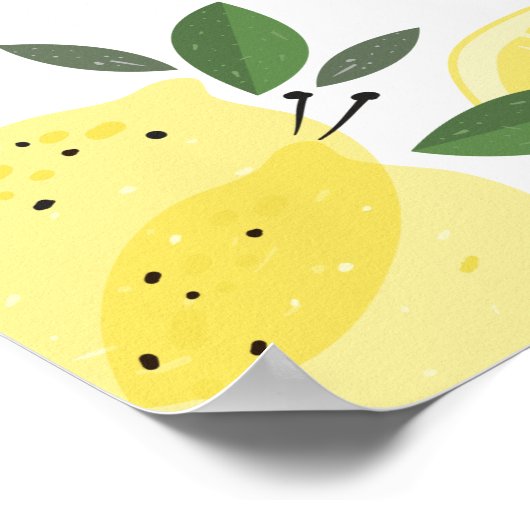 Lemon Yellow Dusche Begrüßungszeichen Poster (Ecke)