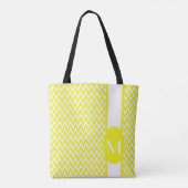 Lemon Yellow Elegantes Zickzack Design mit Monogra Tasche (Rückseite)