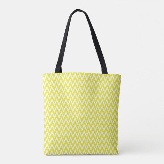 Lemon Yellow Elegantes Zickzack Design Tasche (Rückseite)