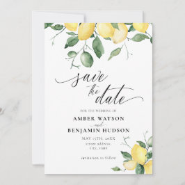 Lemon Yellow Fruit Garden Wedding Save the Date Einladung