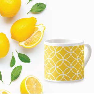 Lemon Yellow Geometric Espressotasse