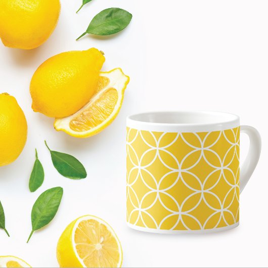 Lemon Yellow Geometric Espressotasse