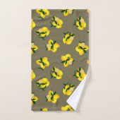 Lemon Yellow Gingham Badhandtuch Set (Handtuch)