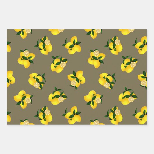 Lemon Yellow Gingham Geschenkpapier Set (Vorderseite)