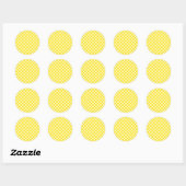 Lemon Yellow Gingham Pattern Runder Aufkleber (Blatt)