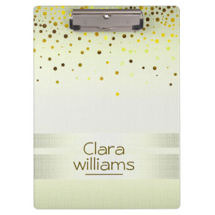 Lemon Yellow Glitzer Linen Sparkle Confetti Modern Klemmbrett