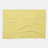 Lemon Yellow Greece Schlüsselmuster Handtuch (Horizontal)