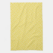 Lemon Yellow Greece Schlüsselmuster Handtuch (Vertikal)