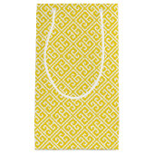Lemon Yellow Greece Schlüsselmuster Kleine Geschenktüte (Vorderseite)