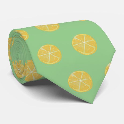 Lemon Yellow Green Neck Tie Krawatte (Gerollt)