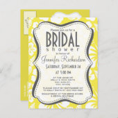 Lemon Yellow Hawaiian Tropischer Hibiskus Einladungspostkarte (Vorne/Hinten)