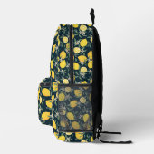 Lemon Yellow Leaf Pattern Bedruckter Rucksack (Rechts)