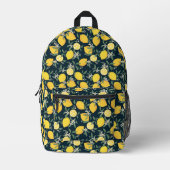 Lemon Yellow Leaf Pattern Bedruckter Rucksack (Vorderseite)