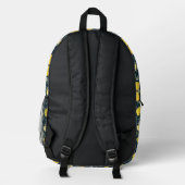 Lemon Yellow Leaf Pattern Bedruckter Rucksack (Rückseite)