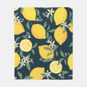 Lemon Yellow Leaf Pattern Fleecedecke (Vorderseite)