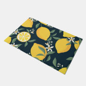 Lemon Yellow Leaf Pattern Fußmatte (Schrägansicht)