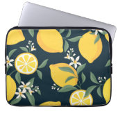 Lemon Yellow Leaf Pattern Laptopschutzhülle (Vorderseite)