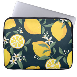 Lemon Yellow Leaf Pattern Laptopschutzhülle