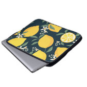 Lemon Yellow Leaf Pattern Laptopschutzhülle (Vorne Knopf)