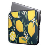 Lemon Yellow Leaf Pattern Laptopschutzhülle (Vorderseite Links)