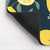 Lemon Yellow Leaf Pattern Mousepad (Ecke)