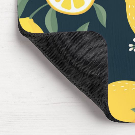 Lemon Yellow Leaf Pattern Mousepad (Ecke)