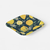 Lemon Yellow Leaf Pattern Pappteller (Gewinkelt)