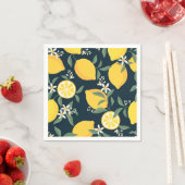 Lemon Yellow Leaf Pattern Serviette (Beispiel)