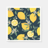 Lemon Yellow Leaf Pattern Serviette (Vorderseite)