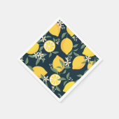 Lemon Yellow Leaf Pattern Serviette (Ecke)