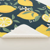 Lemon Yellow Leaf Pattern Sherpadecke (3/4)