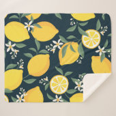 Lemon Yellow Leaf Pattern Sherpadecke (Vorderseite (Horizontal))