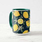 Lemon Yellow Leaf Pattern Tasse (Vorderseite Links)