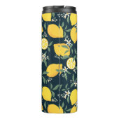 Lemon Yellow Leaf Pattern Thermosbecher (Rückseite)