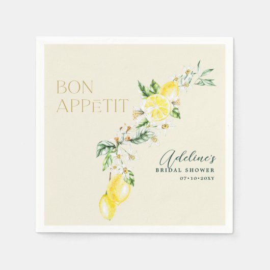 Lemon Yellow Main Squeeze Brautparty Napkins Serviette (Vorderseite)